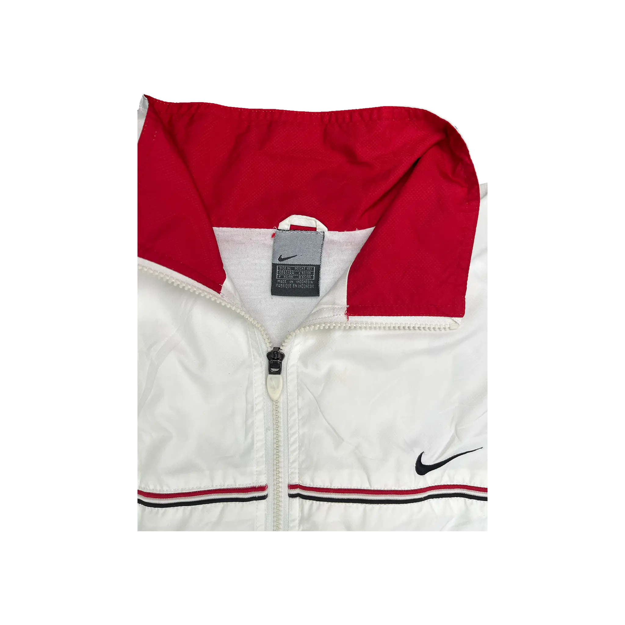 Vintage Nike White Trackjacket Detail